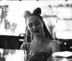 Portrait of Diana in black and white